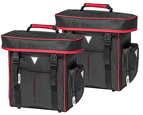 4Uniq Fahrradtasche Gepäckträger Tasche 2er Set Verschiedene Versionen (schwarz/rot) von 4uniq