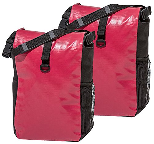 4Uniq Fahrradtasche Gepäckträger Tasche 2er Set Verschiedene Versionen (rot/schwarz) von 4uniq