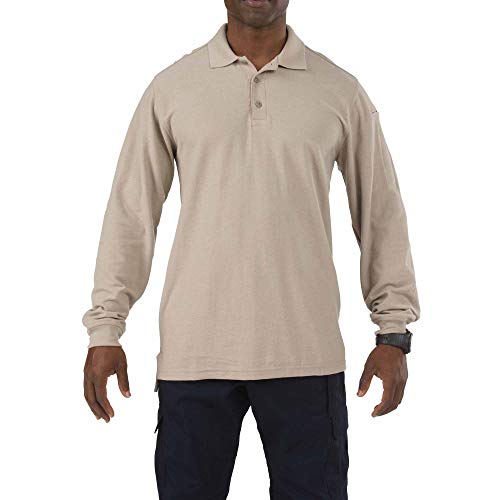 5.11 Herren Langarm Utility, Herren, Henley-Hemd, Men's Utility Long Sleeve Polo Shirt, Silberbraun, X-Large von 5.11