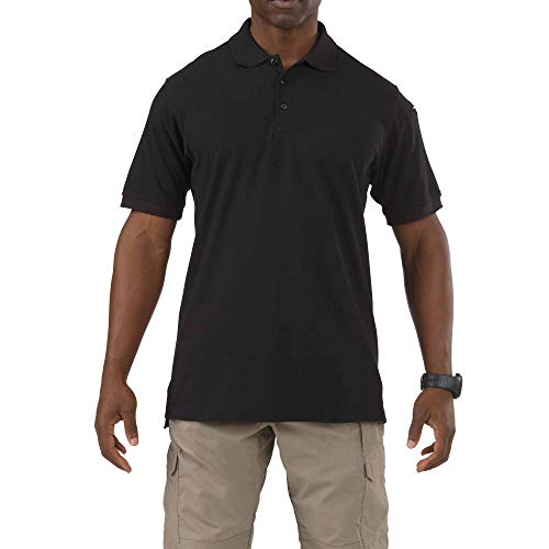 5.11 Tactical Herren Utility-Poloshirt, kurzärmelig, schrumpffrei, Knitter- und lichtbeständig, Stil 41180, Schwarz von 5.11
