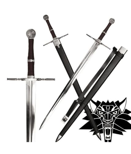 Geralts großes Schwert mit Einer 126 cm Langen Schwertscheide. Schwert aus echtem Metall, dekorativ, Nicht scharf. von 57 SPECIAL REPLICAS