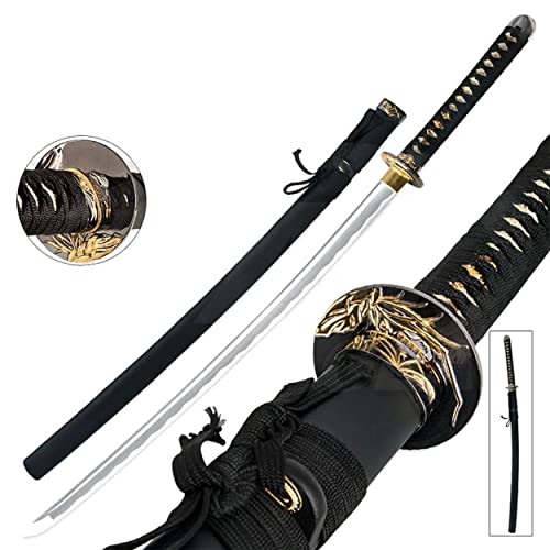 Katana Schwert scharf echt zum Training Metall Dazu der Ständer Stahl 1045 Samurai 100% Handarbeit nur für Erwachsene - 18 Jahre erforderlich 6KN1-390 von 57 SPECIAL REPLICAS