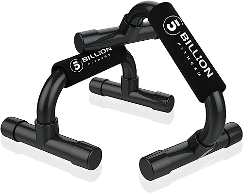 5BILLION 2er-Set Liegestützgriffe Push Up Bars Stand - Home Gym Übung Trainieren Ausbildung - Gut für Deine Muskel-Ups & Klimmzüge - Schaumgriff (Schwarz) von 5BILLION FITNESS