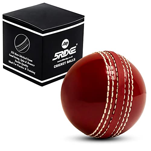 5RIDGE Cricketbälle für Training, Coaching, Übung und hervorragende Sprungfähigkeiten, weicher Moosgummi-Cricketball mit langlebigen, traditionellen Nähten, genäht für alle Altersgruppen (rot) von 5RIDGE