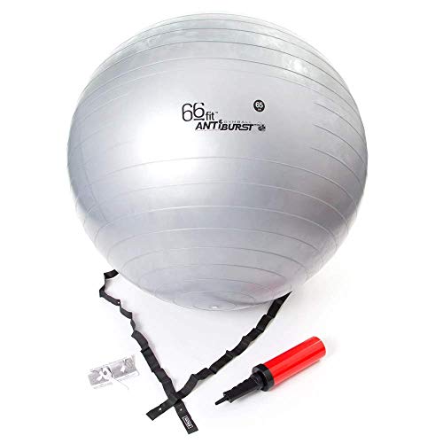 66Fit Gymnastikball mit Pumpe - 65 cm - Silber von 66Fit