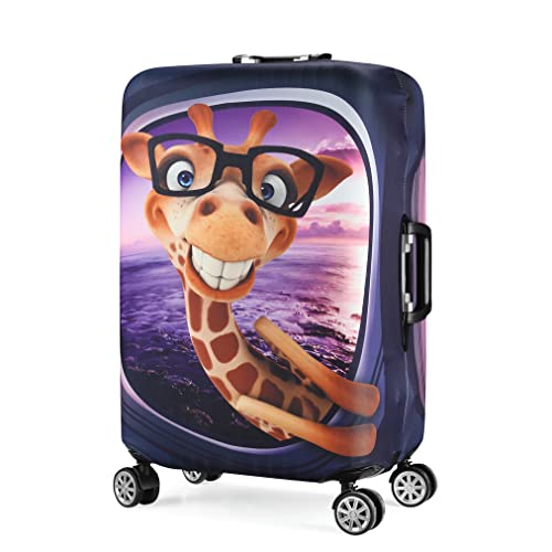7-Mi 3D-Druck Giraffe Design Reise-Koffer-Protector Elastic Sleeve Cover 19 "-21" Anti-Scratch Gepäck Cover Größe S von 7-Mi