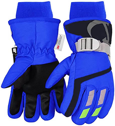 7-Mi Skifahren Schnee Handschuhe für Kinder wasserdicht Winddicht Dicke warme Winter Skihandschuhe Königsblau von 7-Mi