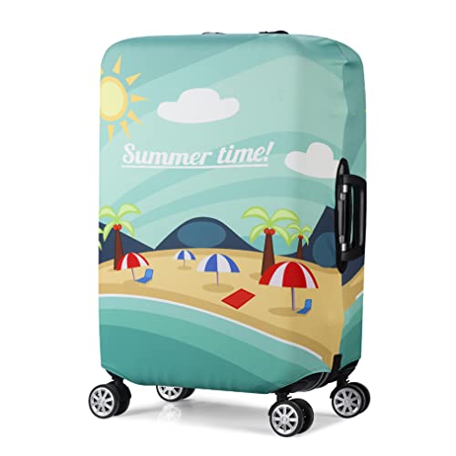 7-Mi Wasserfeste Print Trolley Case Schutzhülle für 19/20/21 Gepäck Spandex Waschbare Reisetasche Protector Cover S Beach von 7-Mi