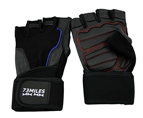 73MILES Leder Kraftsport Fitness Sport Bodybuilding Handschuhe Fingerlos S-XXL G15 (L) von 73MILES