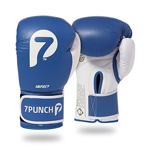 7Punch Boxhandschuhe "Impact" Leder blau 12 oz von 7Punch