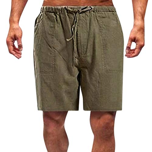 95sCloud Herren Leinenshorts Shorts aus 55% Leinen & 45% Polyester| Kurze Regular Fit Hose Leinen-Shorts Sommerhose Leinenhose Herrenshorts Short Men Pants Freizeithose kurz für Männer (Braun, 4XL) von 95sCloud