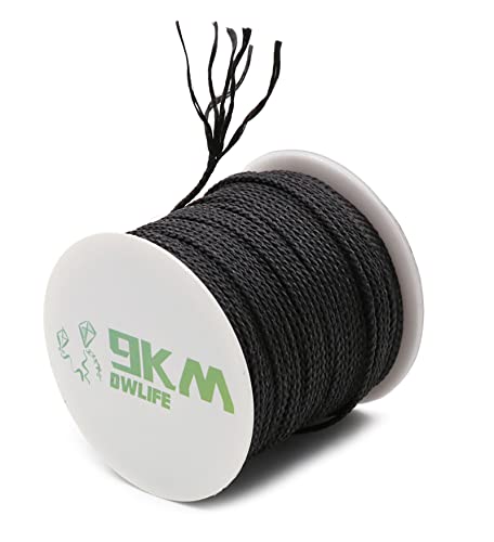 9KM DWLIFE 100% Kevlar Geflochtene Linie (0,5 mm ~ 3,5 mm 23kg ~ 680kg), Mehrzweck-Webseil Kites Leine/Camping Tauwerk/Angelgerät Assist/Modell Raketenwärme und schnittfest Schwarz von 9KM DWLIFE