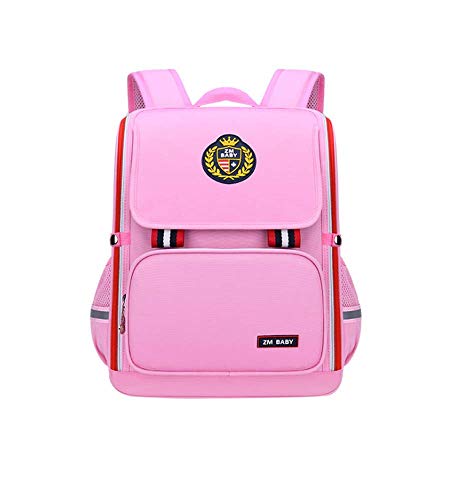 Kinder-Rucksack im Prinzessinnen-Stil, für Grundschule, Studenten, Schulranzen für Mädchen, Preppy Schultasche Pink rose Large von A/N