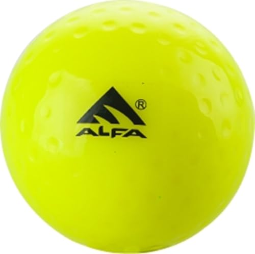 ALFA AB-93 Dimple Field Hockey Ball | Color : Yellow | Size : Standard | PU Material |Precision and Control | Optimal Performance |Training and Matches von A L F A