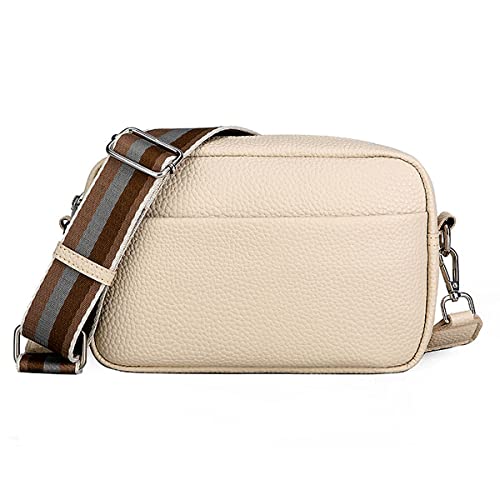 A-QMZL Umhängetaschen Damen Kleine Crossbody Bag PU Leder Schultertasche Moderne Handtaschen mit Abnehmbarer Schultergurt Damen Handy Umhängetasche (Off-weiß) von A-QMZL