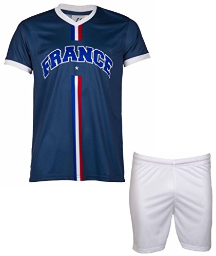 Trikot und Shorts Frankreich, Fan-Kollektion, Kindergröße 110 blau von A chacun son Pays