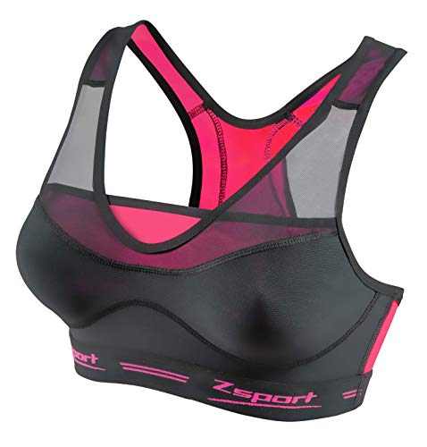 Zsport Damen Brassiere Virtuosity Sport-BH, schwarz/rosa, FR : M (Taille Fabricant : 95-C) von ZSPORT