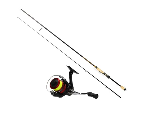Spinnrutencombo Sienna 2500 Stationärrolle mit Schnur + Spinnrute Angelset (2,28m / 5-21g + Sienna 2500) von A&M Angelsport