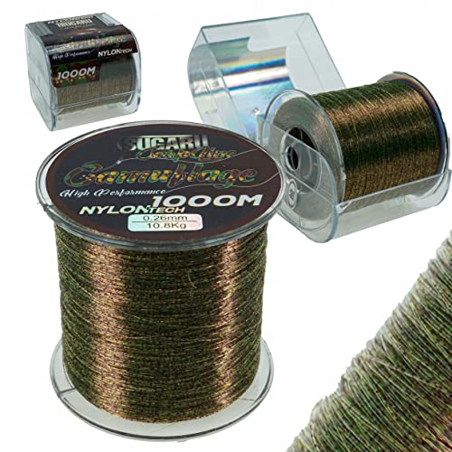 Karpfenschnur Monofile Angelschnur Tsugaru Camouflage 1000m 0,28 mm - 12,4 kg von A&N