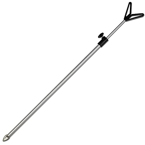 Rutenhalter Teleskop mit V-Auflage 50-90cm Aluminium Erdspieß Rutenständer Rod von A&N