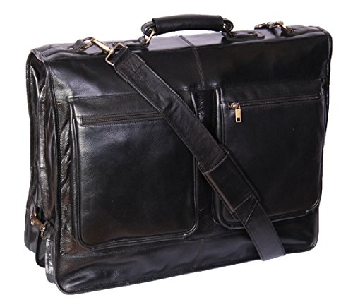 A1 FASHION GOODS Echte Luxus Leder Anzug Kleidersäcke A112 Schwarz Travel Cabin Bag von A1 FASHION GOODS