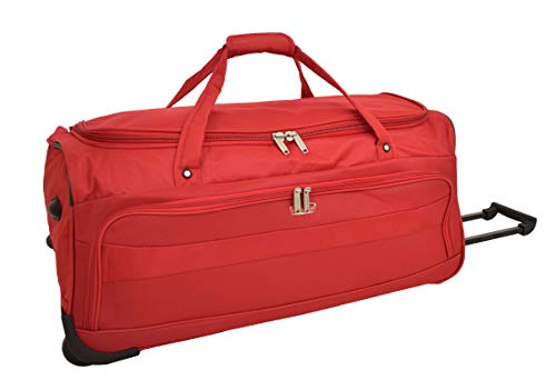 Groß Reiseduffle 28" Wheeled Reisetasche Weiches Leichtgewicht Gepäck Trolley Bag - Marco (Rot) von A1 FASHION GOODS