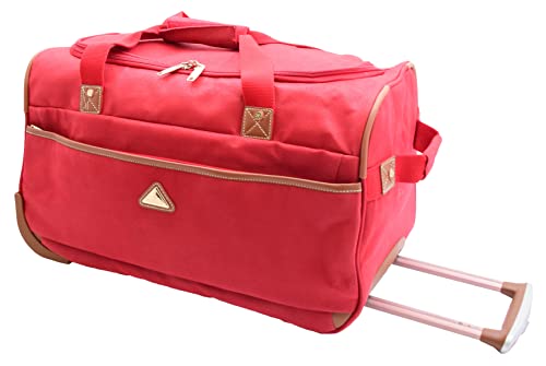 Reisetasche mit Rollen, 53,3 cm, mittelgroß, Kunstleder, Rot, rot, Medium Lx55, Hx30, Wx28, Reisetasche von A1 FASHION GOODS
