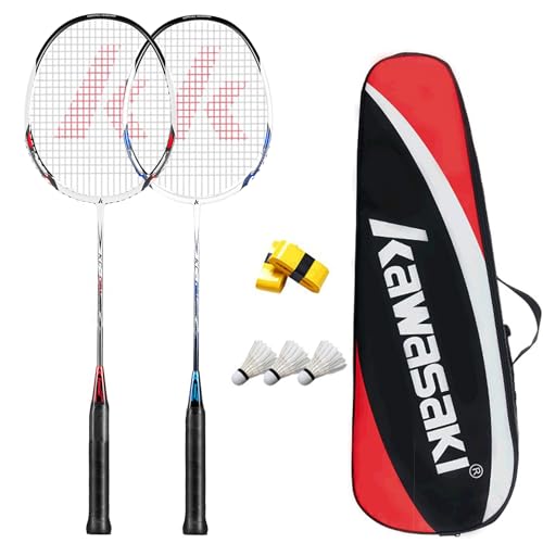 A1 TAAN Graphit Badminton Set 2 Profi Carbon Badmintonschläger Leichtgewicht Federballschläger für Training, Sport und Unterhaltung mit 3 Federbällen & 2 Overgrips & Tragetasche von A1 TAAN