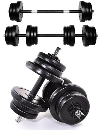 A2Z SPORT® 2 in 1 Kurzhanteln 2er Set 20kg - Verstellbare Hanteln & Langhantel Set - Gewichte Hantel Set - Hantelset Kurzhantel Dumbbell Set 20kg mit Verbindungsrohr für Krafttraining von A2Z SPORT