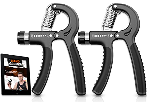 2er Set Unterarmtrainer - 5-60 kg Verstellbarer Handtrainer mit E-Book - unterarm trainingsgerät verbesserte Kraft & Grip Handgelenk Arm Unterstützung & Grip-Rehabilitation von A5 Fitness