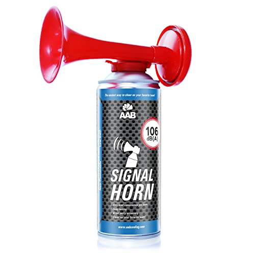 5 x AAB Signal Horn – Laut Fanfare 106 dB(A), Fussball Fanartikel Mit Nicht Brennbarem Gas, Drucklufthorn, Gaströte, Pressluft Signalhorn, Drucklufthupe, Stadion Tröte von AABCOOLING