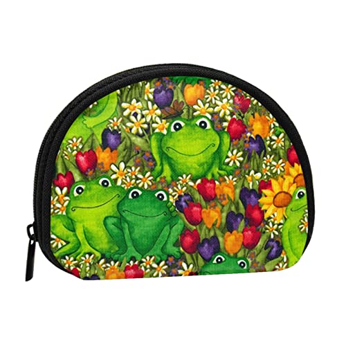 Peace Tree Frosch Münzbörse Muschel Mini Tasche Geldbörse Wickeltasche für Frauen Mädchen Kinder, frosch, Einheitsgröße, Münztasche von AABSTBFM