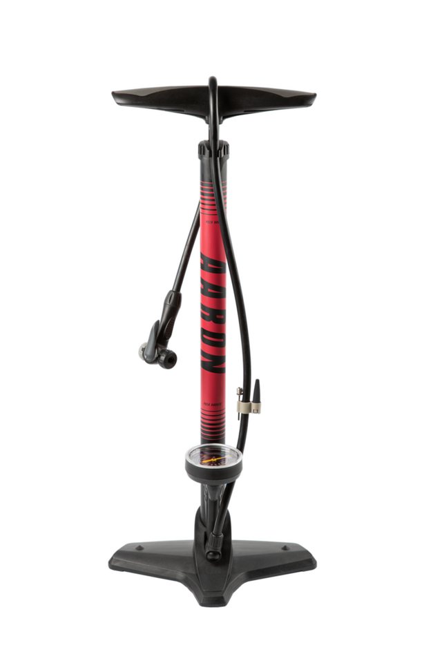 AARON Luftpumpe Sport One Fahrrad-Stand-Pumpe für alle Ventile mit Manometer von AARON