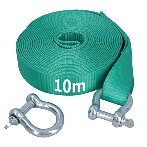 AB Tools Extra langes 10 m Abschleppseil und zwei Schäkel, 8T Abschleppen, 4 x 4, Offroad von AB Tools