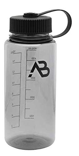 A.Blöchl Feldflasche Trinkflasche Weithals 0,5 Liter in tranparenten Design (17 x 7 cm/Grau) von AB