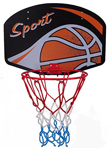 ABA Basketballboard Basketballkorb mit Netz Basketball Backboard für Kinder Basketballbrett inklusive Korb und Netz Basketballring Indoor (Ball) von ABA