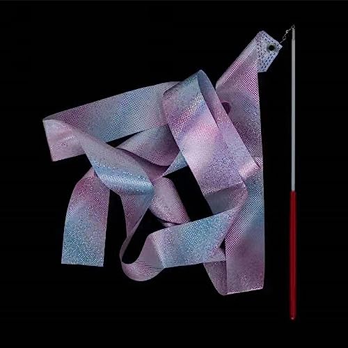 ABDA Gymnastikband mit Stab Tanzband 2M Tanzbänder Lange Dance Ribbons Gymnastik-Luftschlangen für Künstlerische Tanztrainingspartys von ABDA