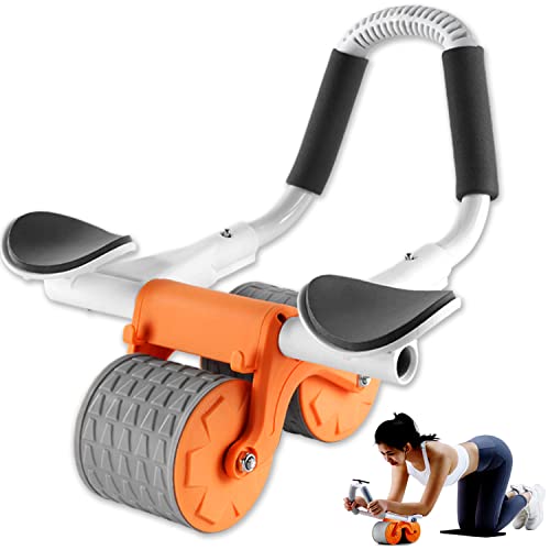 ABHDIEG Upgrade Bauchmuskel-Roller-Trainingsgerät mit Ellenbogenstütze, automatisches Rückprall-Bauchrad, Bauchmuskeltraining für Zuhause, Fitnessstudio, Doppelrad-Bauchmuskelroller für Core-Workout von ABHDIEG