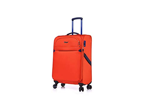 ABISTAB Verage Ultraleicht 4-Zwillingsrollen-Trolley mit TSA, Weichgepäck Koffer M-68cm 64-77L erweiterbar, Stoff Reisekoffer, Orange von ABISTAB