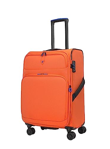 ABISTAB Weichschalenkoffer 4 Rollen orange Business Koffer Reisekoffer 28 L mit Dehnfalte TSA Schloss Breeze II, erweiterbar von ABISTAB