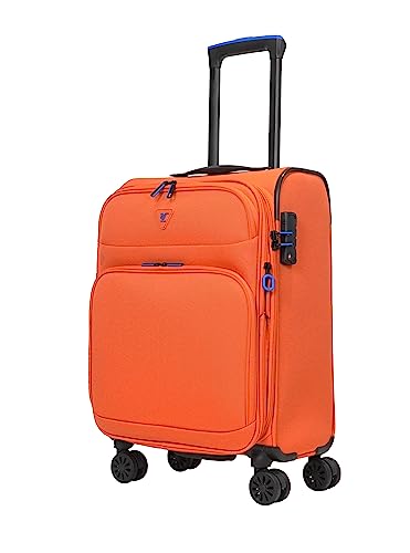 ABISTAB Weichschalenkoffer 4 Rollen orange Business Koffer Reisekoffer Handgepäck 19 mit Dehnfalte TSA Schloss Breeze II, erweiterbar von ABISTAB