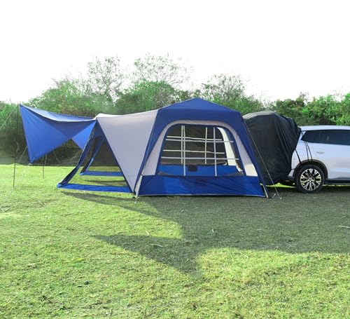 ABORON SUV-Zelt, Auto-Heckklappenzelt für Camping, 6 Personen, groß, Auto-Heckklappenzelt, 3 m x 3 m, Zeltbefestigung an SUV mit 1,8 x 2,1 m Bildschirm, Vorzelt, Vorzelt, Veranda von ABORON