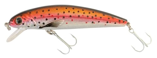 Abu Garcia Tormentor Schwimmköder - Erhältlich in Mehreren Größen, ideal für Forellen, Barsche, Hechte, Zander und Barsche, verführerische Aktion, Holo Schwarz/Rot/Pink/Silber 9 cm von Abu Garcia