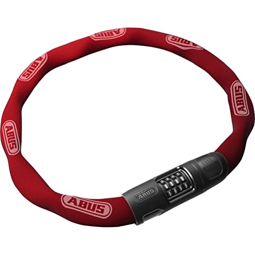 ABUS Kettenschloss 8808C - stabiles Zahlenschloss aus speziell gehärtetem Stahl - gut lesbare Zahlen mit Verdeck - ABUS-Sicherheitslevel 9 - 85 cm - Rot von ABUS