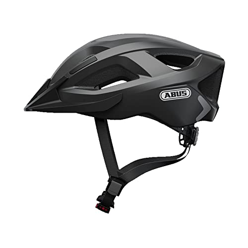 ABUS Stadthelm Aduro 2.0 - Allround-Fahrradhelm mit Licht - in sportivem Design für den Stadtverkehr - für Damen und Herren - Schwarz Matt, Größe L von ABUS
