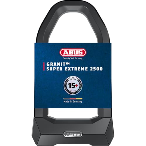 ABUS Bügelschloss Granit™ Super Extreme 2500/165HB230 – gegen Sägeangriffe mit Winkelschleifern spezialisiertes Fahrradschloss für Fahrrad und E-Bike – ABUS Sicherheitslevel 15, USH2500 von ABUS