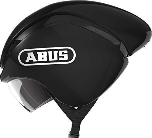 ABUS Zeitfahrhelm Gamechanger TT - Aerodynamischer Fahrradhelm mit optimalen Ventilationseigenschaften für Damen und Herren - Schwarz Glänzend, Größe L​ von ABUS