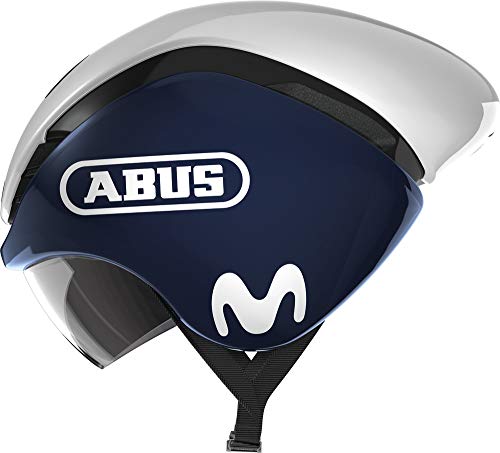 ABUS Zeitfahrhelm GameChanger TT - Aerodynamischer Fahrradhelm mit optimalen Ventilationseigenschaften für Damen und Herren - Blau/Weiß, Größe L von ABUS