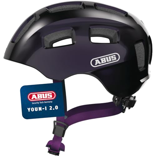 ABUS 40166 Fahrradhelm, Schwarz/Lila (Violet), S (48-54 cm​) von ABUS