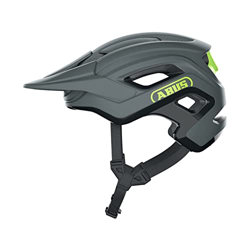 ABUS MTB-Helm Cliffhanger - Fahrradhelm für anspruchsvolle Trails - mit großen Lüftungsöffnungen & TriVider Riemensystem - für Damen und Herren - Grau/Gelb, Größe L von ABUS